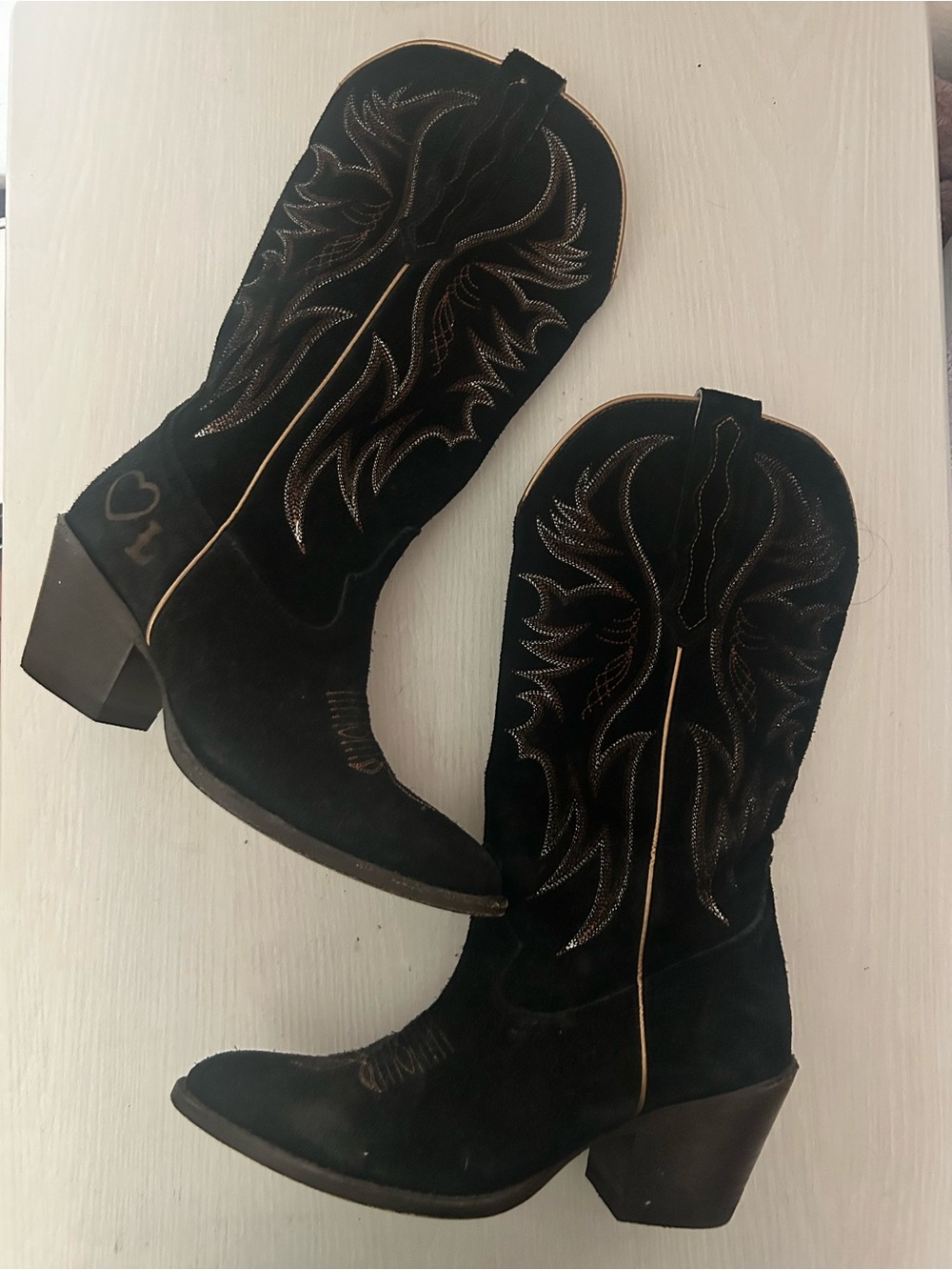 Idyllwind Black Suede Western Heeled Boots